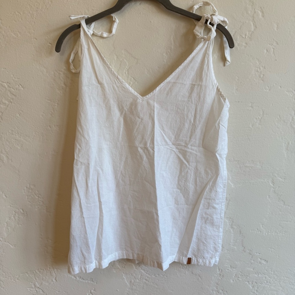 Muuv Poland White Cotton Tank with Tie Straps XS/S
